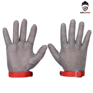 دستکش قصابی ضد برش (دستکش زنجیری ضد برش) ساق کوتاه