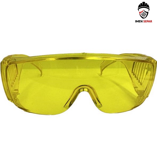 عینک بغل کرکره زرد تک پلاست