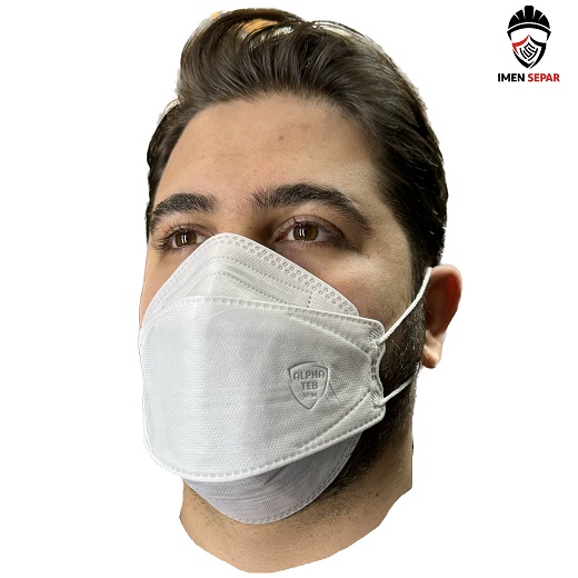 ماسک سه بعدی چهار لایه آلفا طب رنگ سفید