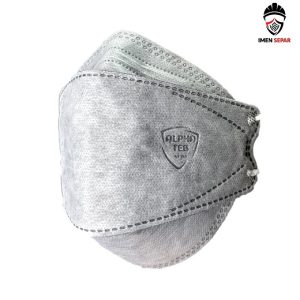 ماسک سه بعدی چهار لایه آلفا طب رنگ طوسی