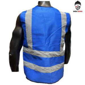 جلیقه ایمنی شبرنگدار زیپی آبی (ایمن وورک)