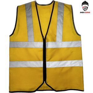 جلیقه ایمنی شبرنگ دار زیپی زرد (ایمن وورک)