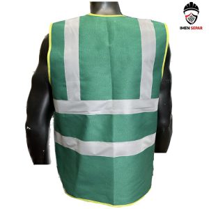 جلیقه ایمنی شبرنگدار زیپی سبز (ایمن وورک)