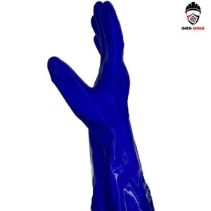 دستکش ضد اسید میداس اکتی فرش ساق بلند آبی MIDAS