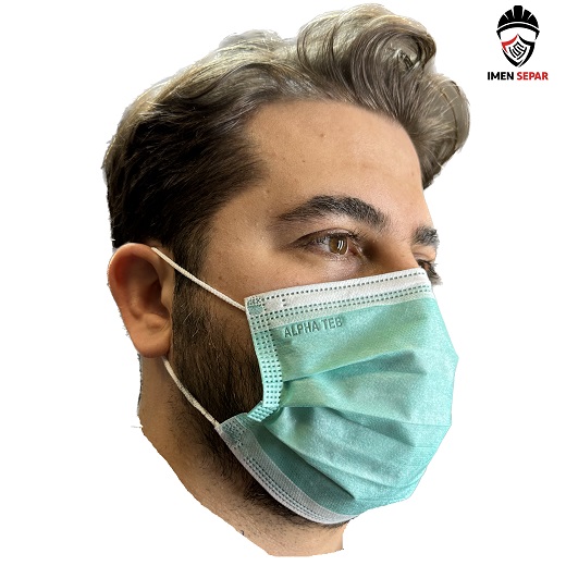 ماسک سه لایه پزشکی آلفا طب رنگ سبز