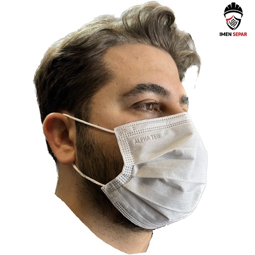 ماسک سه لایه پزشکی آلفا طب رنگ سفید