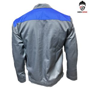 لباسکار ایمنی مدل ایران خودرویی دو تیکه طوسی آبی